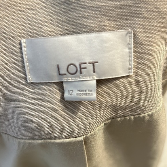 LOFT Womens Beige Cotton Blend Longline Blazer Size 12 Relaxed Fit Quiet Luxury - Picture 5 of 10